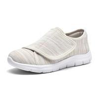 FIENZA Diabetic Shoes for Women Men Extra Wide Width, Men Wide Walking Shoes, Adjustable Velcro Elderly Diabetic Edema Swollen Feet Shoes for Neuropathy Walking Shoes for Diabetics Pain Relief