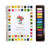 FIENZA Watercolor Workbook,12 Colors Watercolor Paint Set with Paint Brush,Beginner-Friendly Birds Watercolor Workbooks (F)
