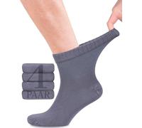 Fiera Besa Men's Diabetic Socks with Comfort Waistband without Elastic Waistband, Ankle High, Diabetic Socks without Rubber and without Seam, gray, 39-42