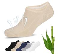 Fiera Besa Sneaker Socks Bamboo Socks 5 Pairs, 1 x light beige + 1 x light grey + 1 x navy blue + 1 x black + 1 x white, 35-38