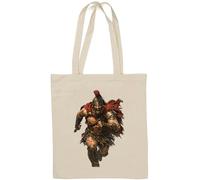 Fierce Ancient Warrior Charging Natural Cotton Tote Bag White