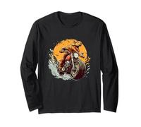 Fierce and Fast with this Biker Dinosaur Design Long Sleeve T-Shirt