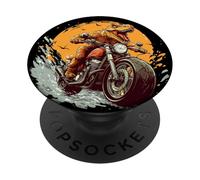 Fierce and Fast with this Biker Dinosaur Design PopSockets Adhesive PopGrip