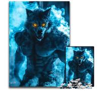 Fierce And Mystical Wolf1000Piece Jigsaw Puzzle Wooden Jigsaw Puzzles Perfect for Halloween Christmas Birthday Gift 1000 PCS(75x50cm)