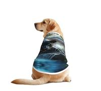 Fierce Animals in Jungle Rivers Dog Shirt Vest Dog Clothes- Breathable Cooling for Big Dogs, Sun Protection Comfort Wear for Golden Retriever, Husky, Alaska Outdoor Activities 3X-Large
