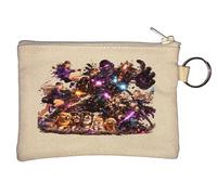 Fierce Battle with Magical Guardians Key Chain Coin Purse Beige