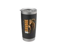 Fierce Bear Gift Savage Dad Graphic Beast Design Stainless Steel Insulated Tumbler