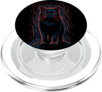Fierce Black Cat in the Rain, Love Cats PopSockets PopGrip for MagSafe