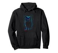 Fierce Black Cat in the Rain, Love Cats Pullover Hoodie
