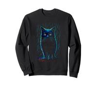 Fierce Black Cat in the Rain, Love Cats Sweatshirt
