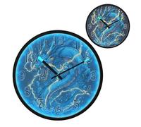 Fierce Blue Lightning Dragon Night Light Wall Clock LED Wall Clocks Silent Battery-Operated Glow in The Dark Large Digital Display for Bedroom Living Room Kitchen, 12 Inch