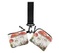 Fierce Bohemian Cats White Women's Card Cases Change Holder Thin Flat Zipper Cash Coin Purse with Wristle Strap for Travel 2 Packs tarjetero para credit, Fierce Bohemian cats white, Modern