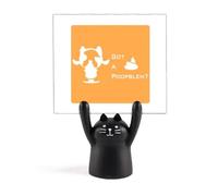 Fierce Boston Terrier Poop Problem Memo Holder Cartoon Black Cat Stand Decoration