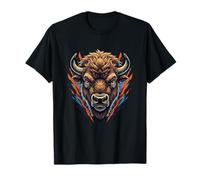 Fierce Buffalo Bison Head Wild West Spirit T-Shirt