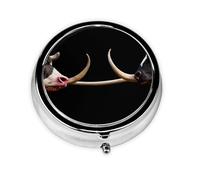 Fierce Bullfight Mini Round Pill Box, can be Put into Wallet, Pocket, Light and Convenient, 3 Compartment Pill Box, Portable Pill Box,