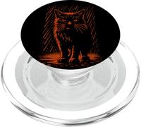 Fierce Cat in the Rain, Love Cats PopSockets PopGrip for MagSafe
