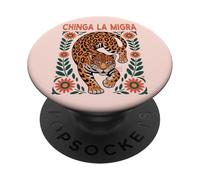 Fierce Chinga La Migra Jaguar Design Floral PopSockets Adhesive PopGrip