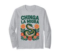 Fierce Chinga La Migra Snake Design Floral Long Sleeve T-Shirt