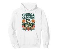 Fierce Chinga La Migra Snake Design Floral Pullover Hoodie