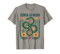 Fierce Chinga La Migra Snake Design Floral T-Shirt