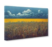 Fierce City Skyline Architecture Canvas Print | Gallery Wrapped 30mm Frame Wall Art | 30x20 inches | Ready to Hang | Contemporary Cityscape Picture | Living Room Bedroom Lounge Office