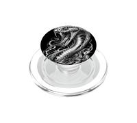 Fierce Cobra Viper Snake Monochrome Ink Art PopSockets PopGrip for MagSafe
