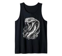 Fierce Cobra Viper Snake Monochrome Ink Art Tank Top