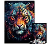 Fierce Colorful Tiger 1000 Piece Puzzle Puzzles for Adults for Teenagers & Family Fun DIY Brain Teaser Game Gift 1000 PCS(38x26cm)