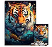 Fierce Colorful Tiger Jigsaw Puzzles for Adults 1000 Piece Jigsaw Puzzles for Adults Gift for Men And Women, Daily & Special Occasion 1000 PCS(75x50cm)