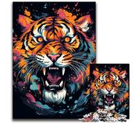 Fierce Colorful Tiger Jigsaw Puzzles for Adults, 1000 Piece Wooden Jigsaw Puzzles Creative Family Game & Home Decor, for Teenagers 1000 PCS(75x50cm)