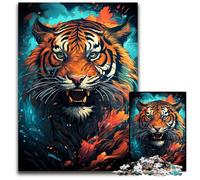 Fierce Colorful Tiger JigsawPuzzle 1000 Pieces for Adults Paper Jigsaw Puzzles for Adults for Birthdays And Holidays 1000 PCS(38x26cm)