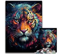 Fierce Colorful Tiger Puzzles for 1000 Piece Jigsaw Puzzles for Adults for Teenagers, Family Game Night, BrainChallenging Gift Idea 1000 PCS(75x50cm)