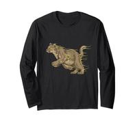 Fierce Cougar Speeding Mountain Lion Big Cat Lover Vintage Long Sleeve T-Shirt