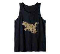 Fierce Cougar Speeding Mountain Lion Big Cat Lover Vintage Tank Top