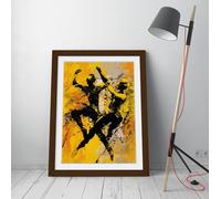 fierce dance competition jackson pollock Stunning Framed Wall Art Print Picture - A4 - Walnut Frame