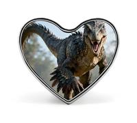 Fierce dinosaurs Heart Brooch Pin Fox Grape for Backpacks Or Lapels Valentine Pin Anniversary