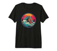 Fierce Dragon Emerging from The Sea Premium T-Shirt