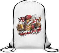 Fierce Eagle Celebrates Latvia Pride Gym Sack Casual Drawstring Bag White