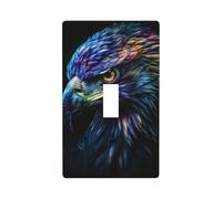 Fierce Eagle Head Light Switch Cover Decorative Single Toggle 1 Gang Wall Plate for Kitchen Farmhouse Bedroom Bathroom Art Decor