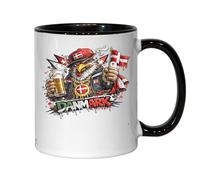 Fierce Eagle Representing Denmark Ceramic Tea Coffee Mug Black