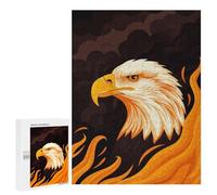 Fierce Eagle Vector Portrait with Fiery Backdrop, 500 PCS Jigsaw Puzzle for Adults, Holiday-Season Gift; for Couples, Friends And Family