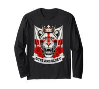 Fierce English Lioness Football Tribute St George Flag Long Sleeve T-Shirt
