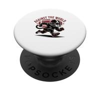 Fierce Football Cat, Against the World PopSockets Adhesive PopGrip