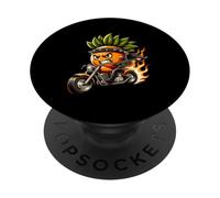 Fierce Fruit Biker On Fire Two Wheels Fun PopSockets Adhesive PopGrip