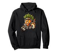 Fierce Fruit Biker On Fire Two Wheels Fun Pullover Hoodie