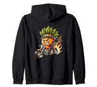 Fierce Fruit Biker On Fire Two Wheels Fun Zip Hoodie
