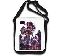 Fierce Girl with Severed Head Shoulder Bag White