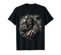 Fierce Gorilla Boxer with Giant Fists Smashing Broken wall T-Shirt