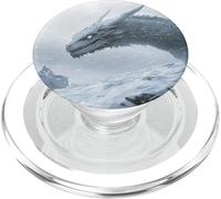 Fierce Ice Dragon Stalking Through a Winter Storm PopSockets PopGrip for MagSafe