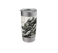 Fierce Japanese Dragon Ryu Sumi-e Ink Art Stainless Steel Insulated Tumbler